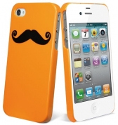 Picktogram Coque pour iPhone 4 & 4S - Orange/Moustache