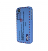 coque silicone enveloppe bleue clair iPhone 4/4S