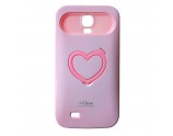 Coque rigide phosphorescente rose pale avec support vidéo pour samsung Galaxy S4