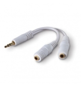 Cable en Y Belkin blanc doubleur d'ecouteur pour raccorder casques et haut parleurs