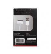 C&acirc;ble de charge blanc avec synchro USB pour Apple avec licence Apple