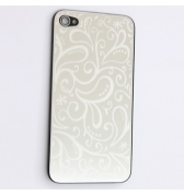 Vitre arriere blanche arabesques pour iPhone 4/4S