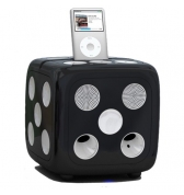 Station d'accueil enceinte en forme de dé noir pour iPhone/iPad/iPod