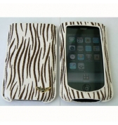 Etui MacLove fourrure zébrée marron blanc iphone 3g 3gs