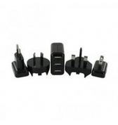 Triple chargeur de voyage USB International Exspect noir pour iPad iPhone