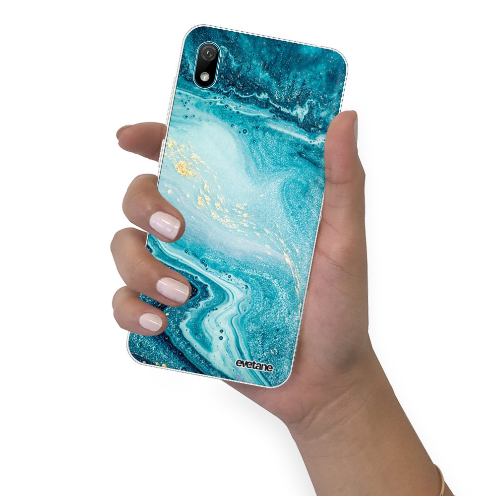 5€ sur Coque pour Huawei Y5 2019 souple transparente Bleu Nacré Marbre Motif Ecriture Tendance