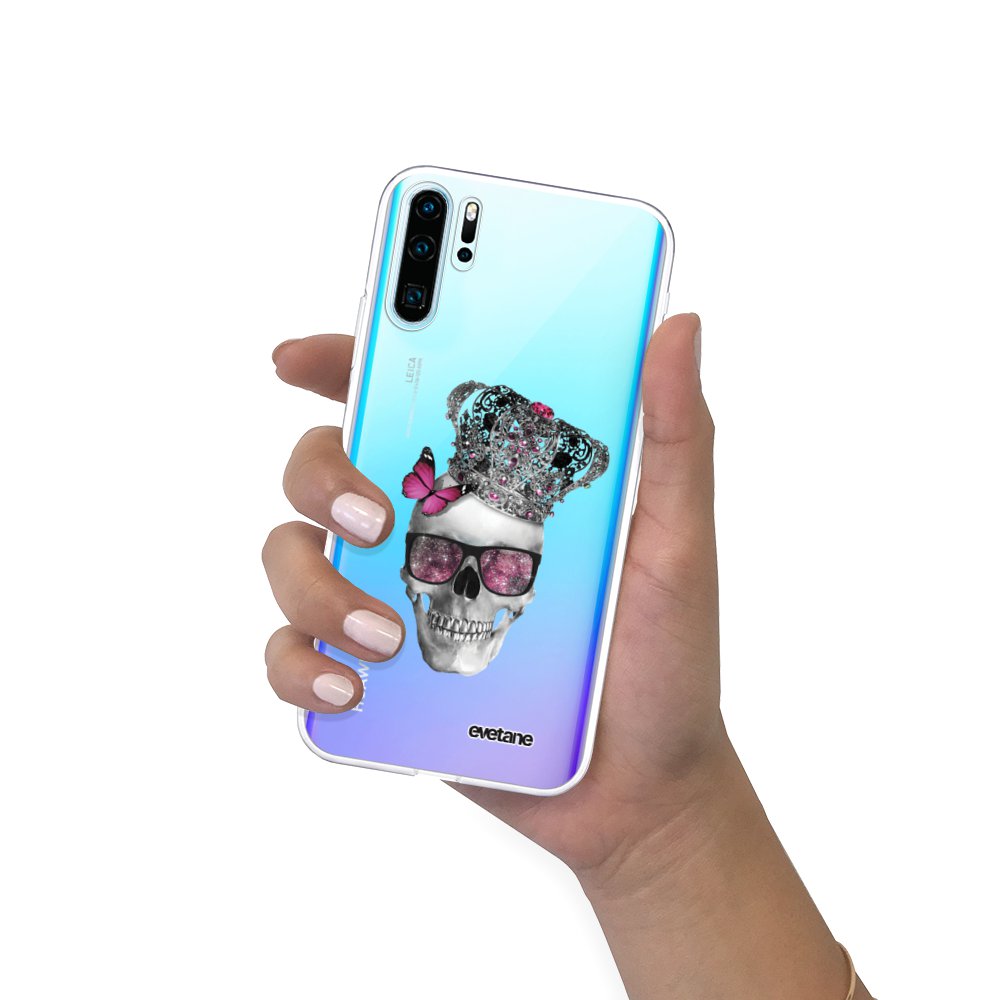 -7�?� sur Coque pour Huawei P30 Pro/ P30 Pro New Edition silicone transparente T??te de mort 