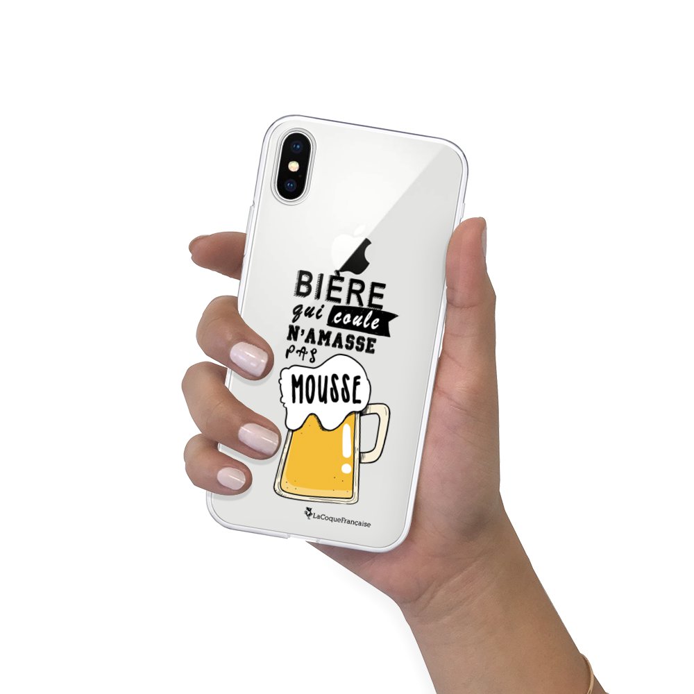 Coque Iphone Transparente Qui Ne Jaunit Pas -5€98 sur Coque pour iPhone X/Xs 360 intégrale Bière qui Coule Ecriture