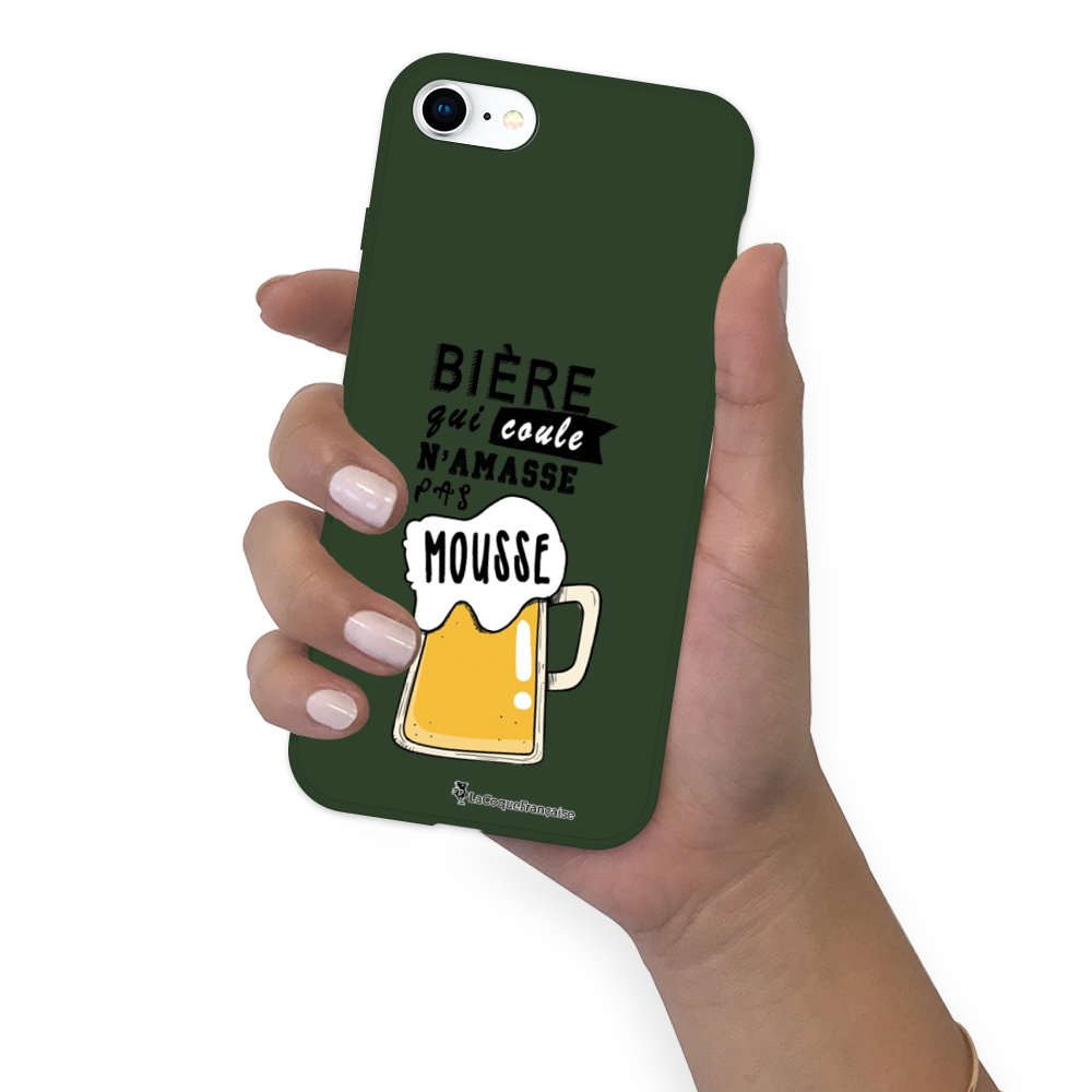 Coque Iphone 8 Transparente Qui Ne Jaunit Pas -5€98 sur Coque pour iPhone 7/8 Silicone Liquide Douce vert kaki Bière