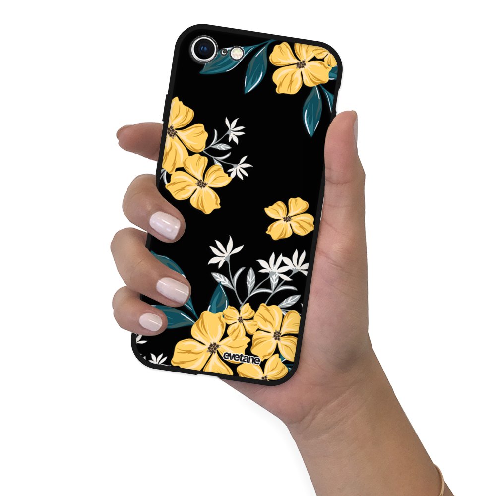 5€ sur Coque silicone liquide pour iPhone 7/8/ iPhone SE 2020/ 2022 Fleurs jaunes [Evetane